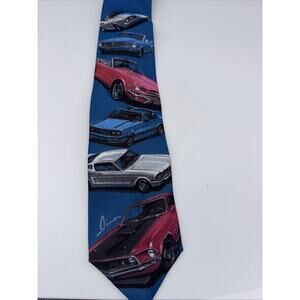 Ford Mustang Officially Licensed Ralph Marlin & Co. 1996 Tie Blue 58 Vtg Muscle